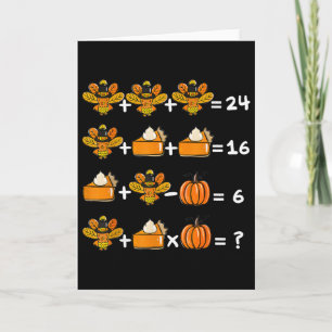 Thanksgiving Order Of Operations Math Teacher Quiz Card