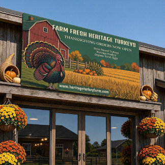 Thanksgiving Order Open Farm Fresh Heritage Turkey Banner