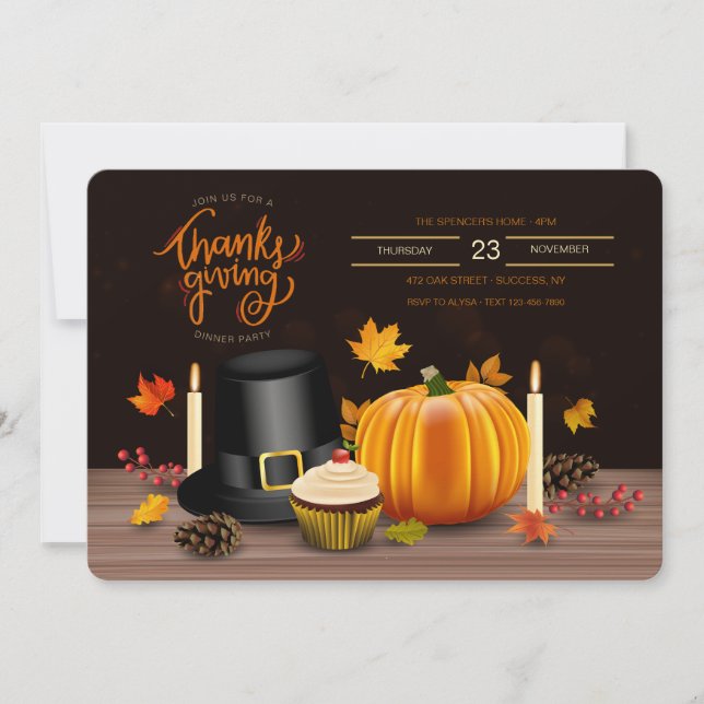 Thanksgiving Ornaments Invitation (Front)