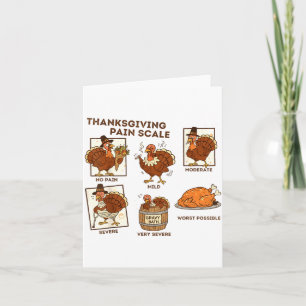 Thanksgiving Pain Scale Turkey Funny Nurse Medical Card