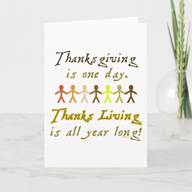 Thanksgiving Paper Cutouts Cute Saying Holiday Card (Front)