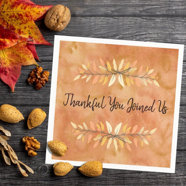 Thanksgiving Party Autumn Colour Leaf Borders Napkin (Creator Uploaded)