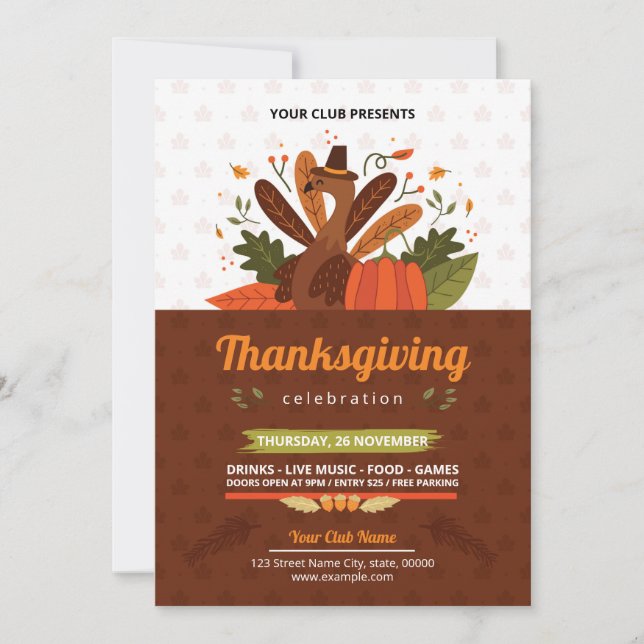 Thanksgiving Party Flyer template (Front)