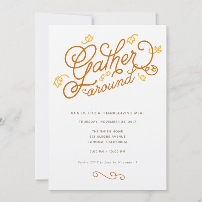 Thanksgiving Party Invitation (Front)
