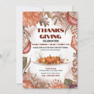 Thanksgiving Party Invitation Flyer