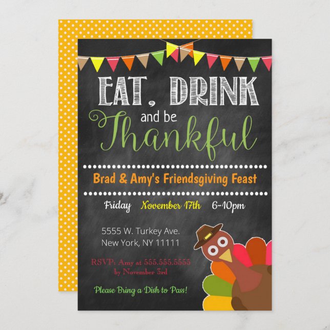 Thanksgiving Party Invite (Front/Back)