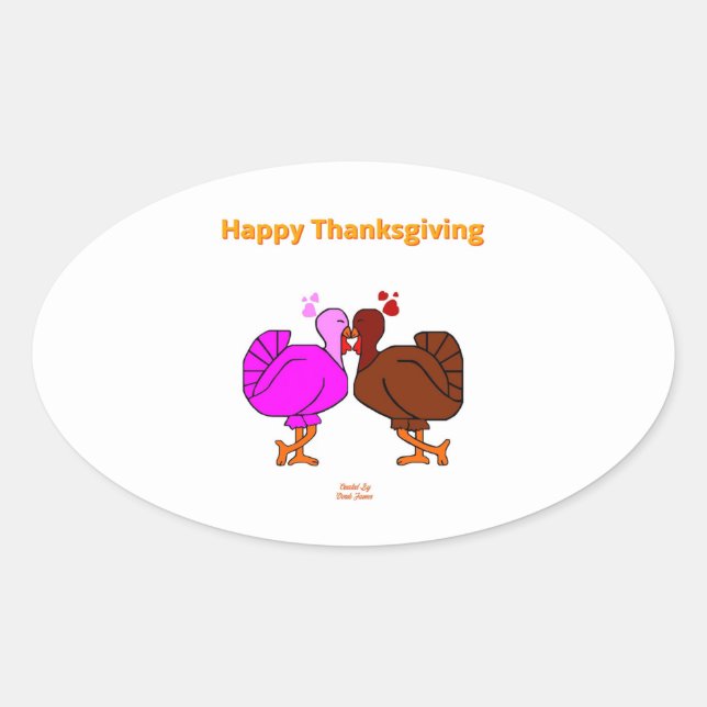 Thanksgiving Passion Oval Sticker (Front)