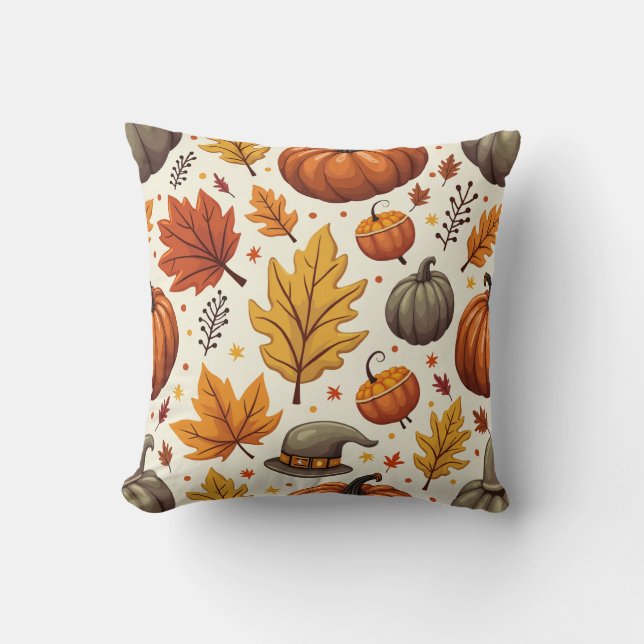 Thanksgiving pattern pillow cushion (Front)