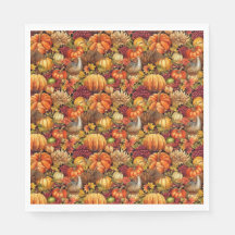 Thanksgiving Pattern Pumpkins Turkey Fall Foliage