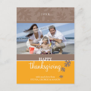 THANKSGIVING PHOTO POSTCARD :: falling leaves 1P
