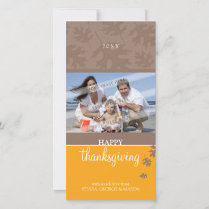 THANKSGIVING PHOTOCARD :: falling leaves 1 Holiday Card