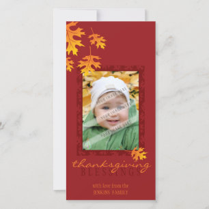 THANKSGIVING PHOTOCARD :: mache leaves 1 Holiday Card