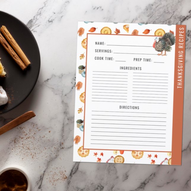 Thanksgiving Pie | 2 Sided Recipe Binder Page (Creator Uploaded)