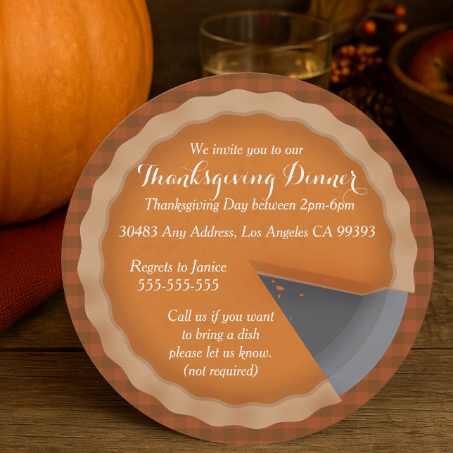 Thanksgiving Pie Dinner Party Invitation (Thanksgiving Pie Dinner Party Invitation
)