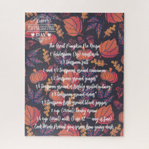 Thanksgiving Pie Pumpkin Turkey Jigsaw Puzzle