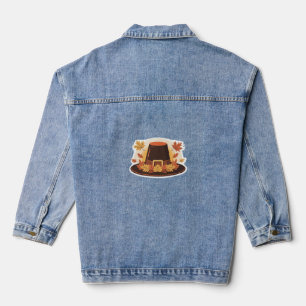 Thanksgiving Pilgrim Hat – Autumn Harvest Design C Denim Jacket