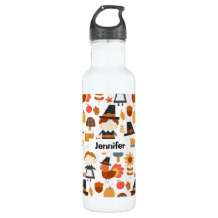  Thanksgiving Pilgrims Harvest Pattern 710 Ml Water Bottle