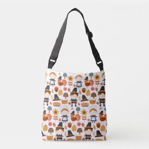 Thanksgiving Pilgrims Harvest Pattern Crossbody Bag