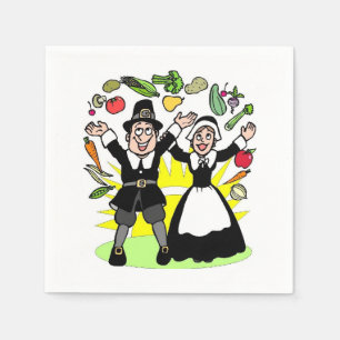 Thanksgiving Pilgrims Napkin