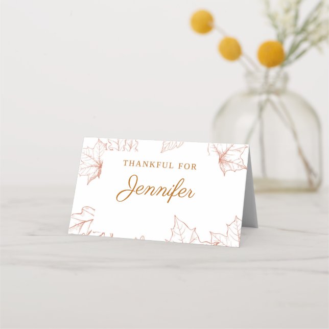 Thanksgiving place Card, Dinner Card,Holiday Decor Place Card (Front)