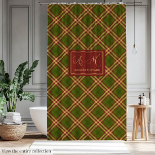 Thanksgiving Plaid Curtain Monogram Cozy Keepsake