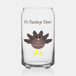 Thanksgiving Plucked Turkey Custom Can Glass