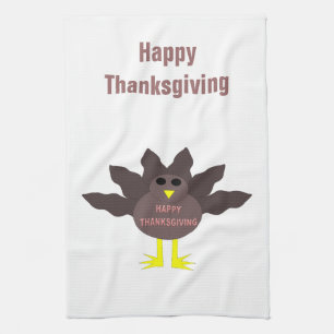 Thanksgiving Plucked Turkey Custom Kitchen Tow Tea Towel