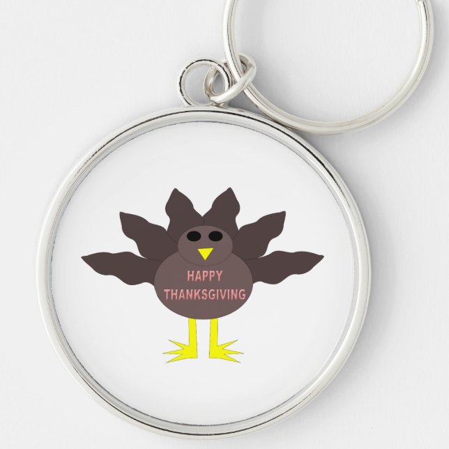 Thanksgiving Plucked Turkey Keychain (Front)