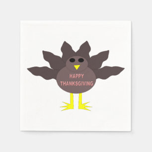 Thanksgiving Plucked Turkey Paper Napkins