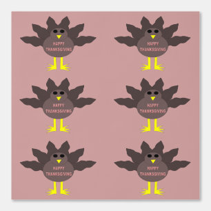 Thanksgiving Plucked Turkey Patterned Wallpaper