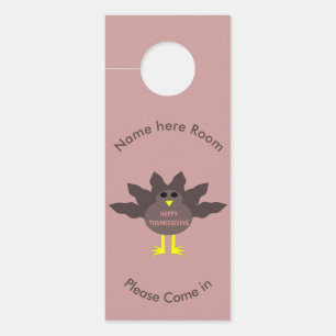 Thanksgiving Plucked Turkey Personalised Door Hanger