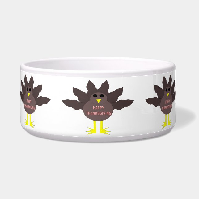 Thanksgiving Plucked Turkey Pet Bowl (Front)