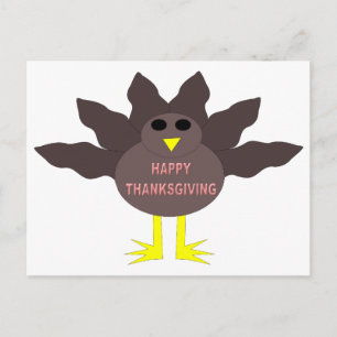 Thanksgiving Plucked Turkey Postcard