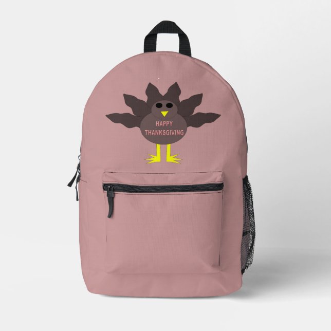Thanksgiving Plucked Turkey Printed Backpack (Front)