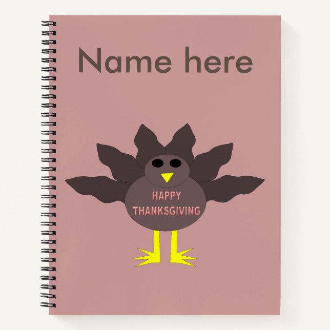 Thanksgiving Plucked Turkey Spiral Notebook (Front)