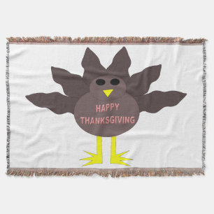 Thanksgiving Plucked Turkey Throw Blanket