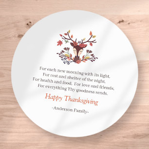 Thanksgiving Poem Country Rustic Autumn Foliage Classic Round Sticker