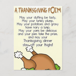 Thanksgiving Poem Holiday Postcard