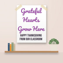 Thanksgiving Poster for School: Grateful