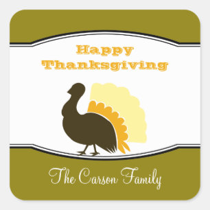 Thanksgiving potluck orange green turkey day tag