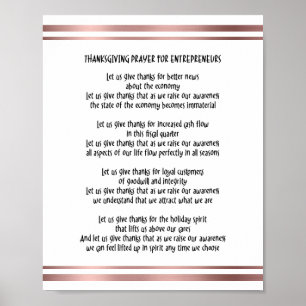 Thanksgiving Prayer for Entrepreneurs Poster