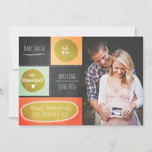 Thanksgiving pregnancy announcement Fall Chalk (Front)