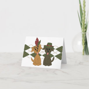 Thanksgiving Preppy Puppy Holiday Card