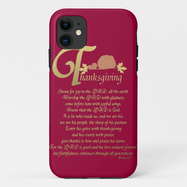 Thanksgiving - Psalm 100 Case-Mate iPhone Case (Back)