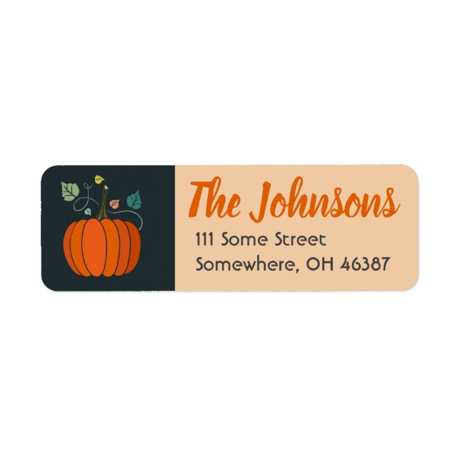 Thanksgiving Pumpkin Address Labels (Front)