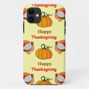Thanksgiving pumpkin and turkey Case-Mate iPhone case