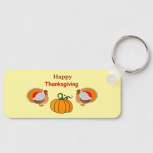 Thanksgiving pumpkin and turkey key ring