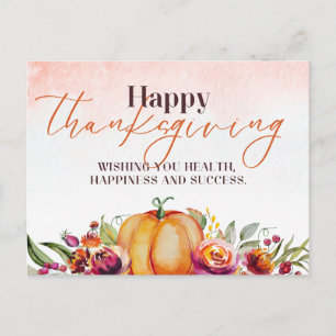 Thanksgiving Pumpkin & Autumn Postcard