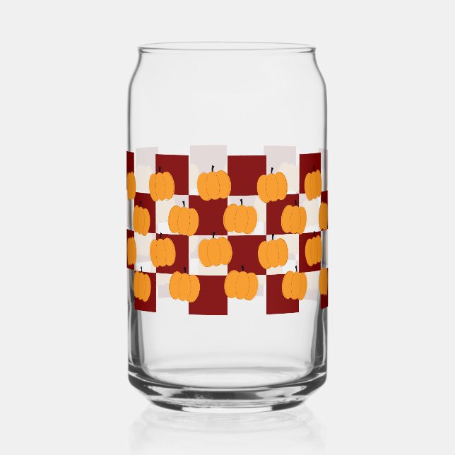 Thanksgiving Pumpkin Can Glass Fall Home Decor (Front)