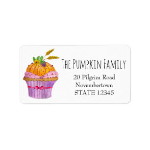 Thanksgiving Pumpkin Cupcake Label